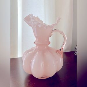 Vintage Fenton pitcher, pink glass #fenton